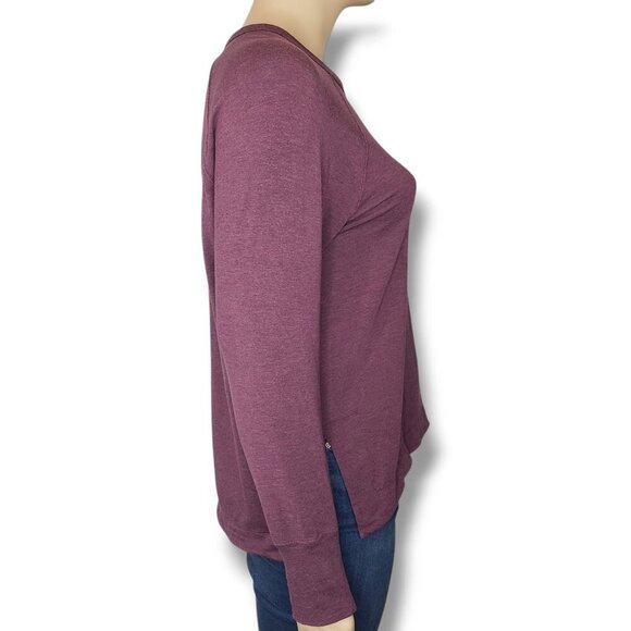 Athleta Coaster Luxe Recover Sweatshirt Womens Large‎ Red Rip Tear - Picture 2 of 12